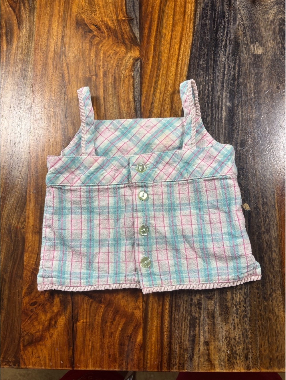 2nd Step Y2K Plaid Ruffle Button Tank Top - Picture 2 of 3